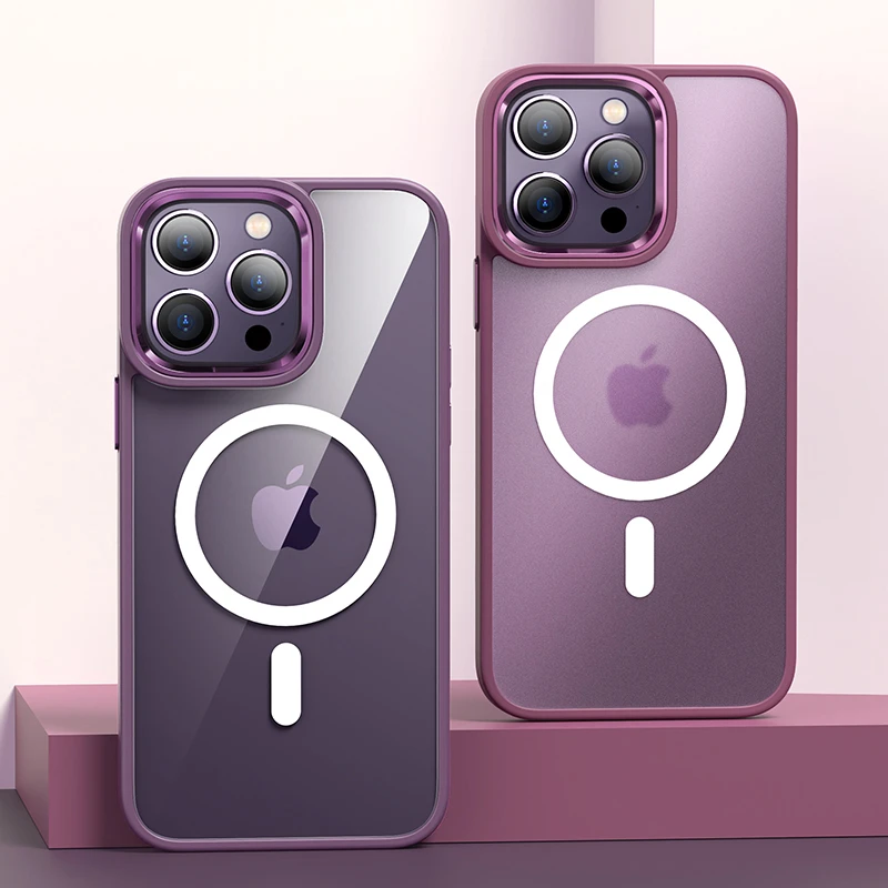 Magnetic-Wireless-Charging-Metal-Lens-Shockproof-Transparent-Phone-Case-For-iPhone-13-Pro-1 قاب آیفون 13 پرو پشت شفاف مگ سیف دار