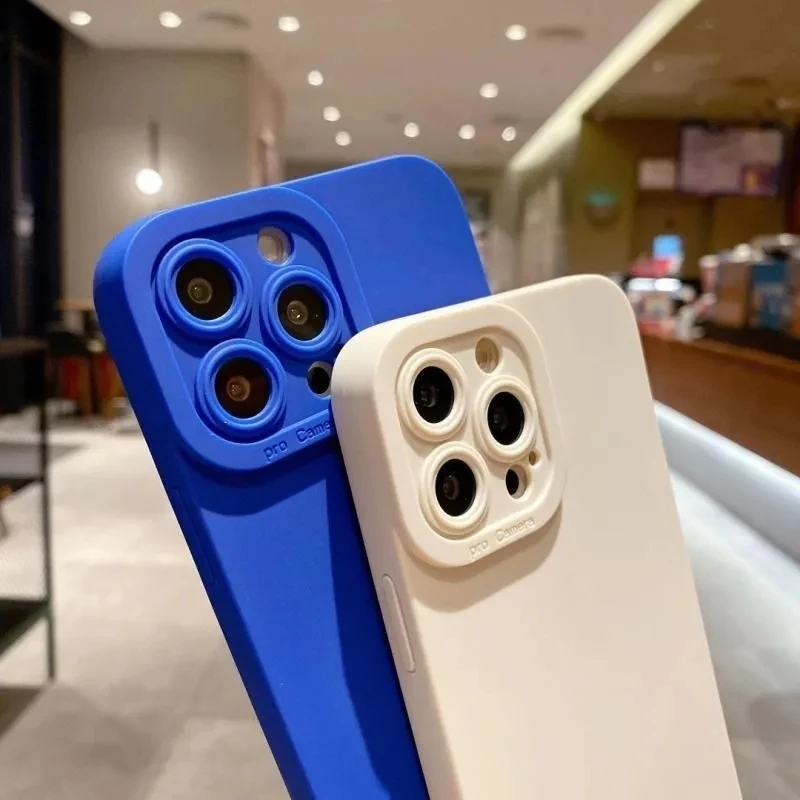 Matte Soft Silicone Phone Case with Camera Lens Portector for iPhone - 1 کاور آیفون سیلیکونی مات همراه با محافظ لنز