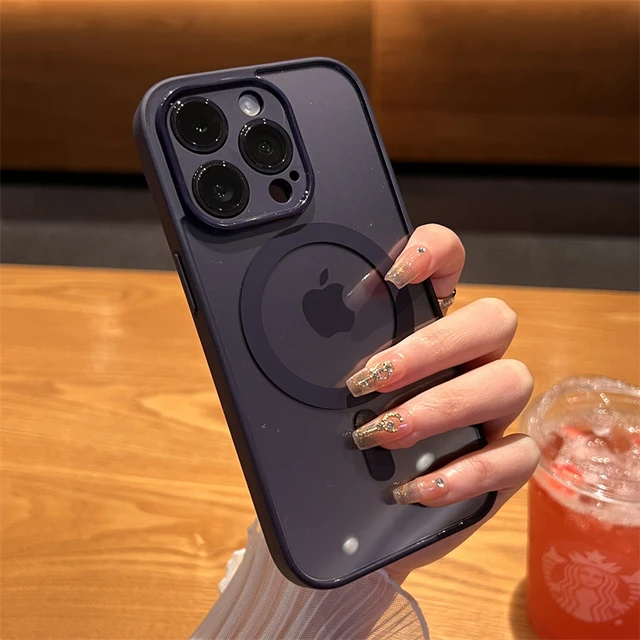 shockproof soft silicone magsafe case with full camera protection for iPhone - 1 قاب آیفون سیلیکونی پشت شفاف مگ سیف دار همراه با محافظ دوربین